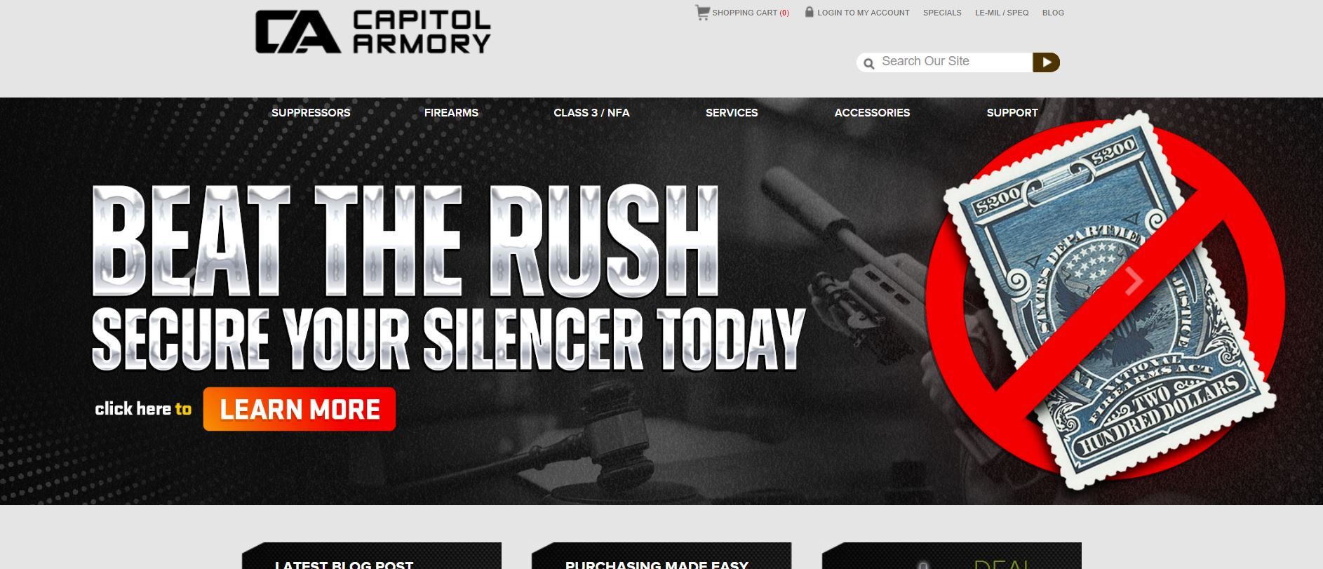 Capitol Armory website splash image
